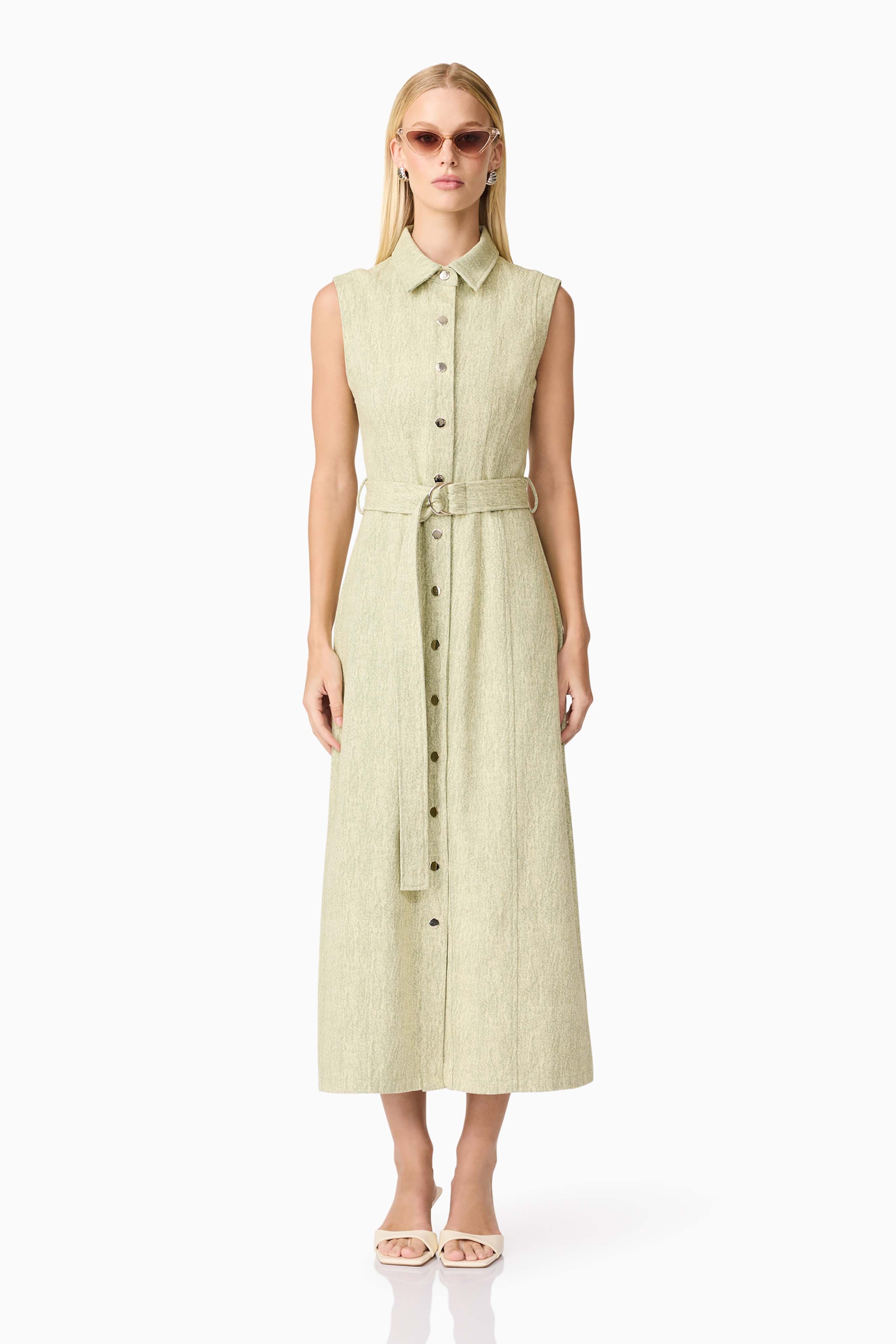 CURAAE Gretal Midi Dress in Green