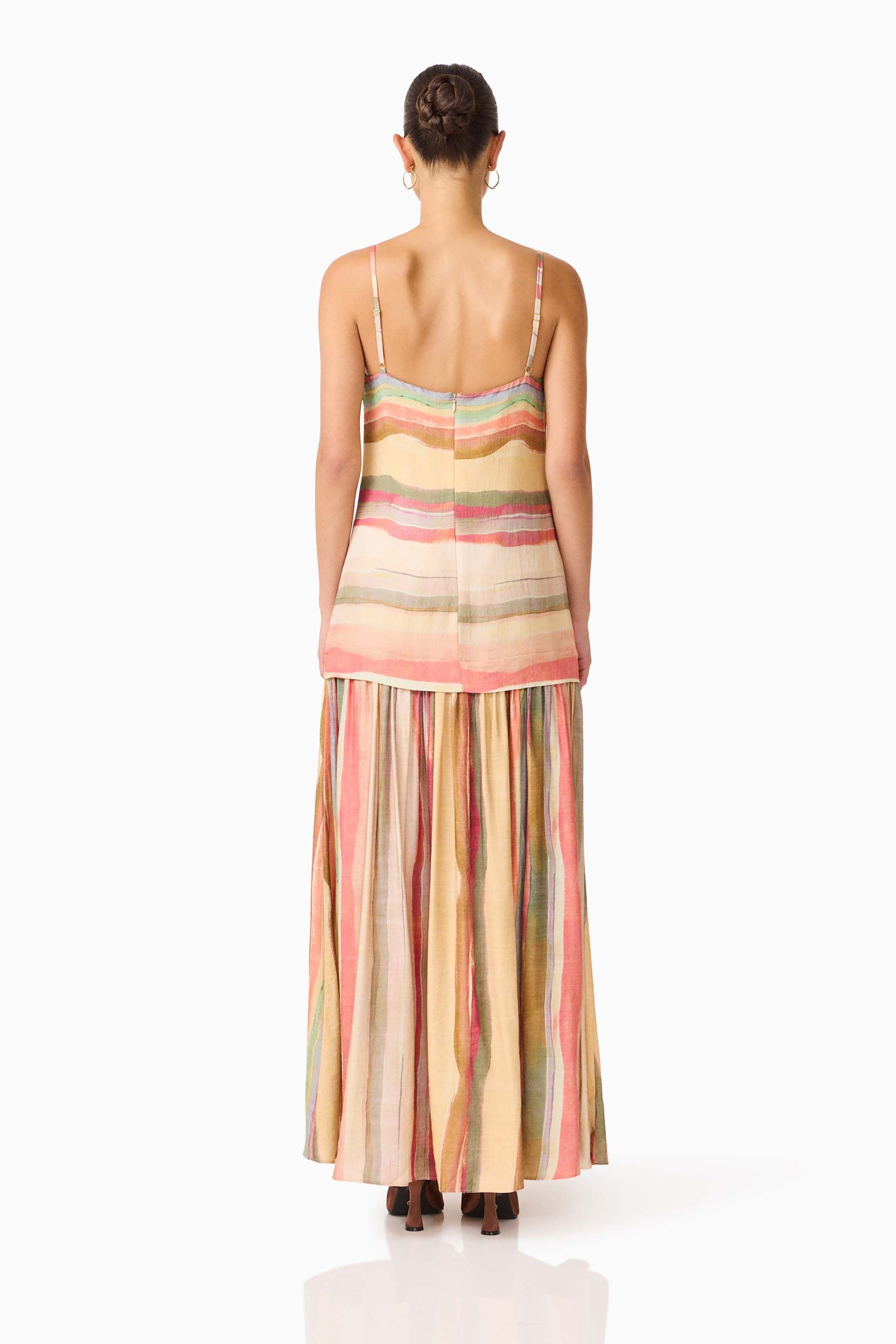 CURAAE Zala Maxi Dress in Striped Multi