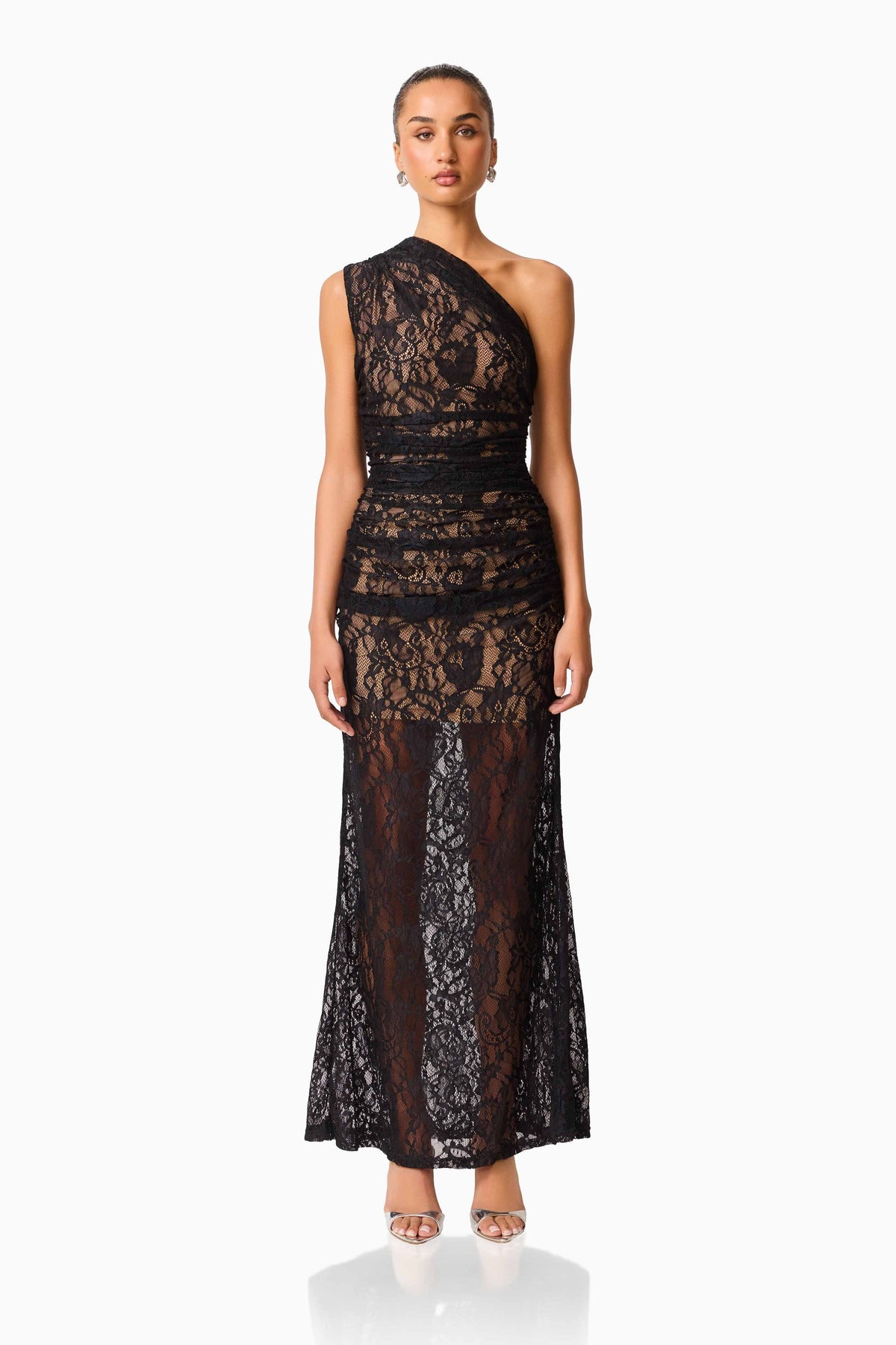 CURAAE Astra Asymmetric Gown in Black