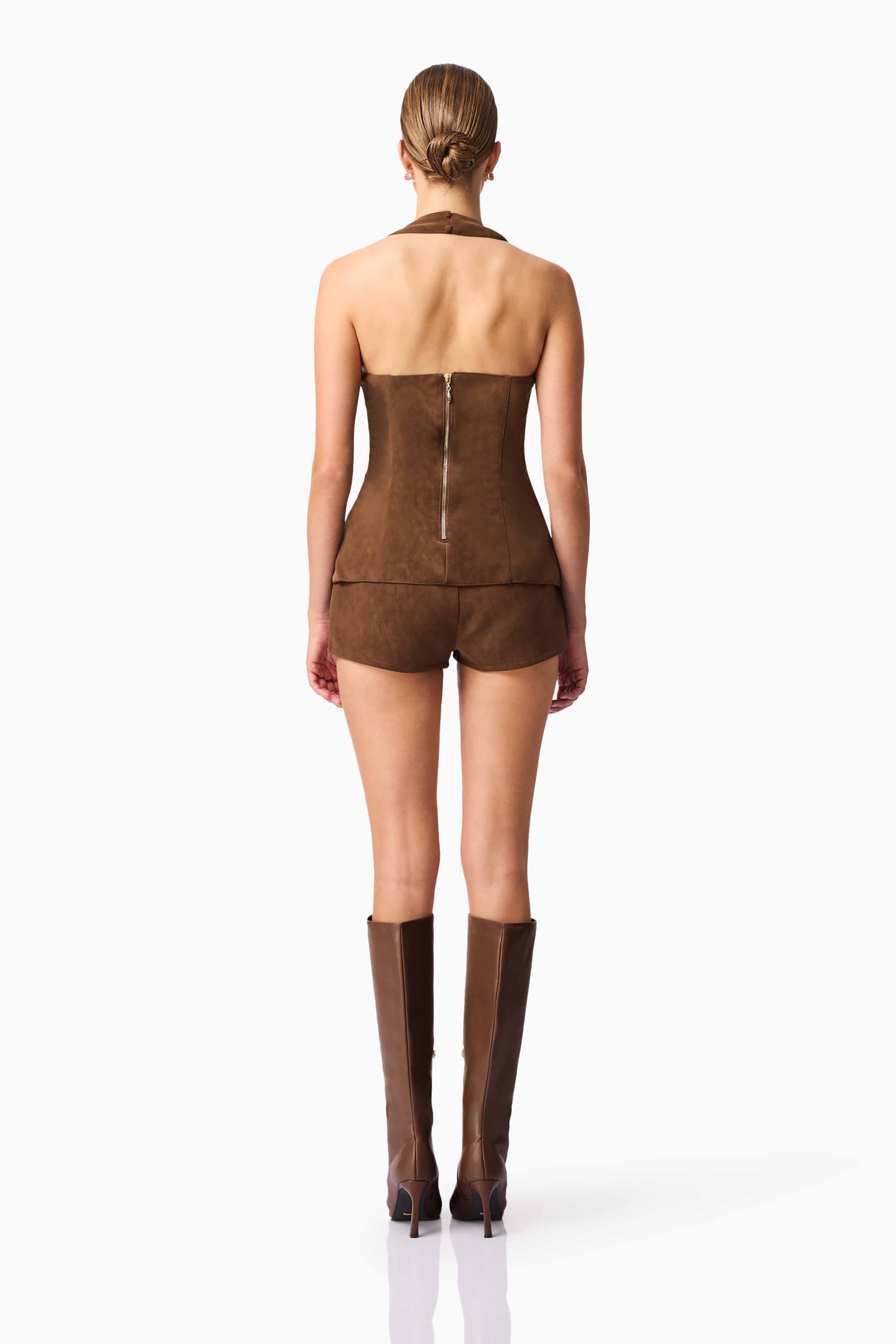 CURAAE Venus Suede Set in Brown