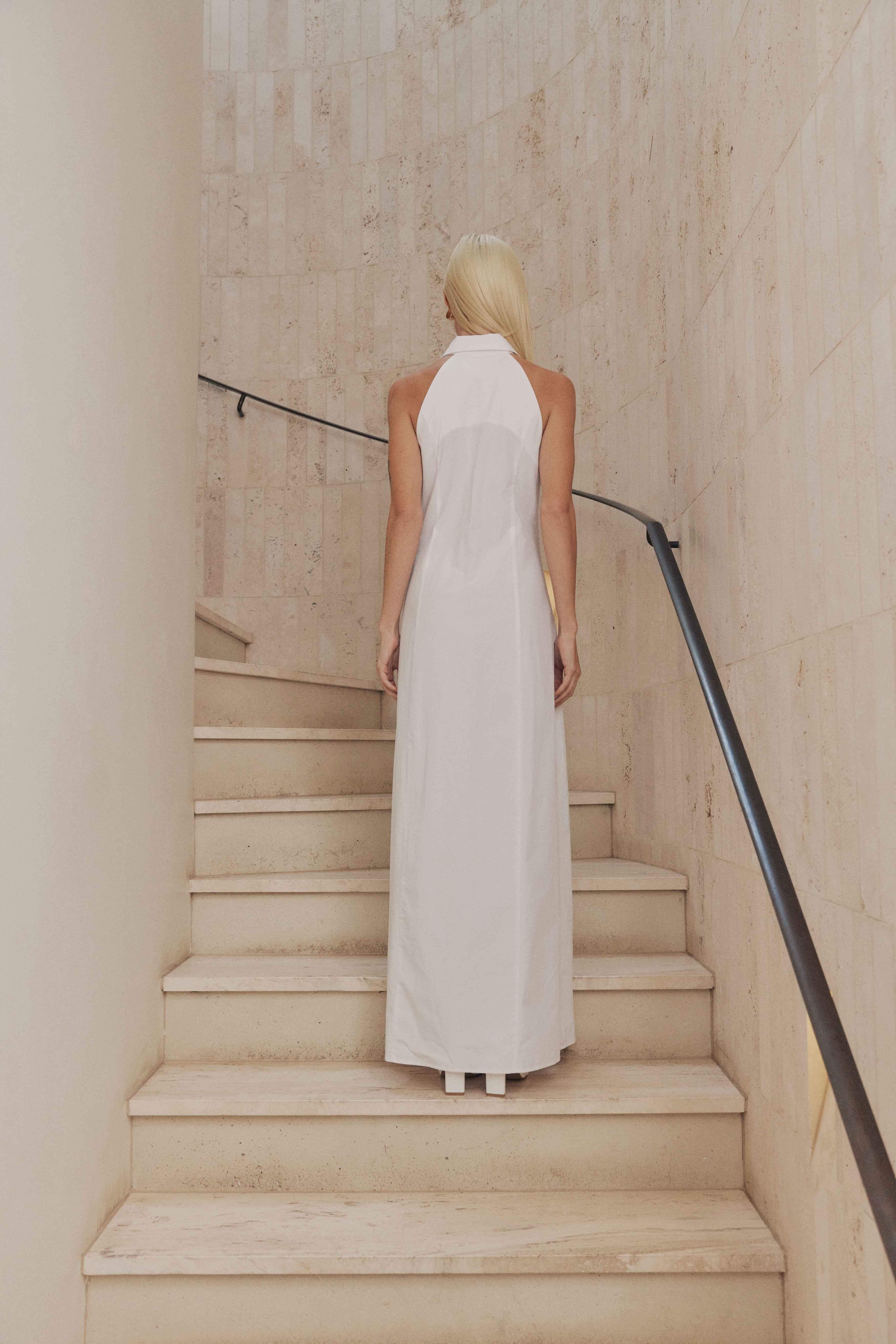 CURAAE Chelsea Sleeveless Maxi Dress in White