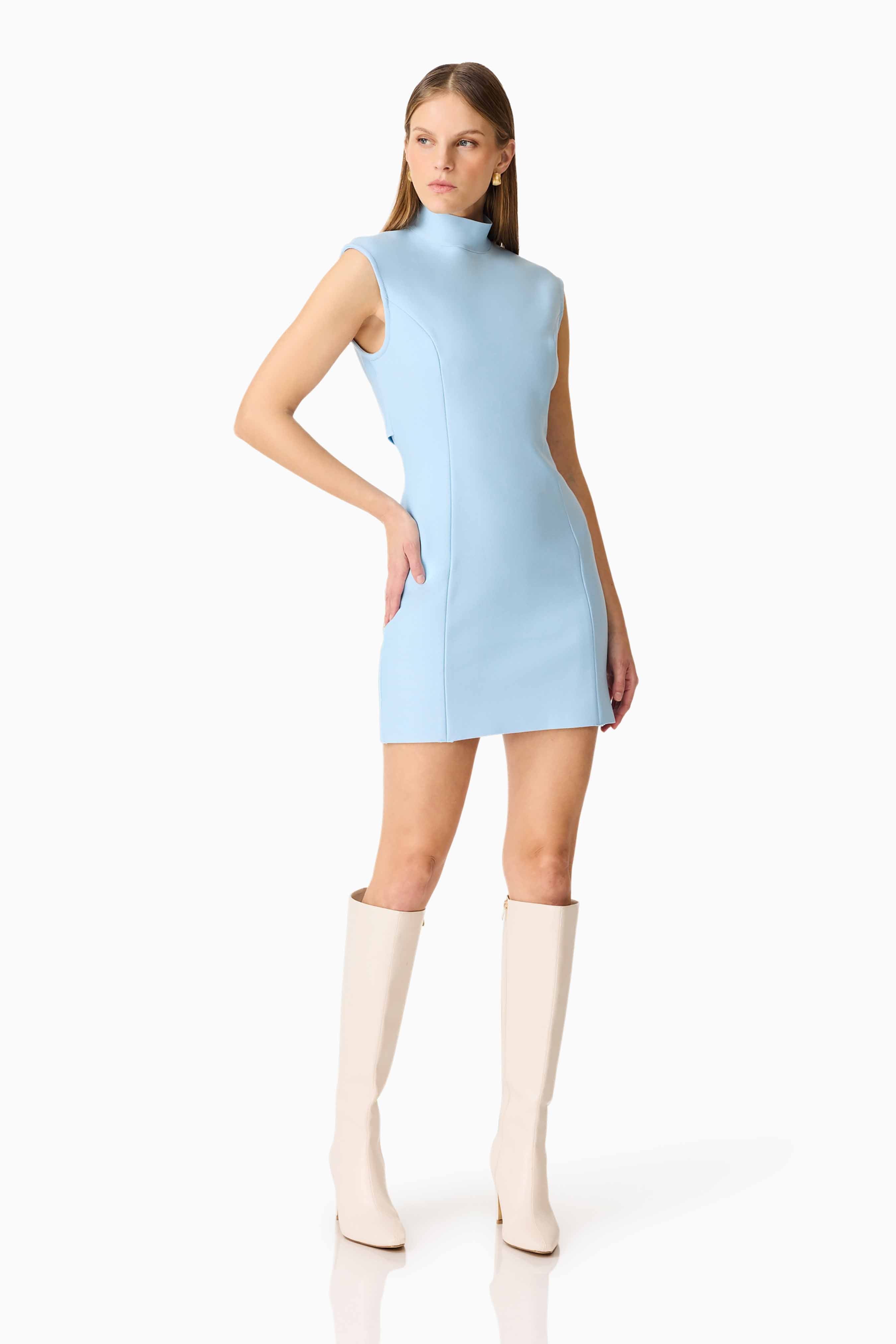 CURAAE Sacha Mini Dress in Baby Blue