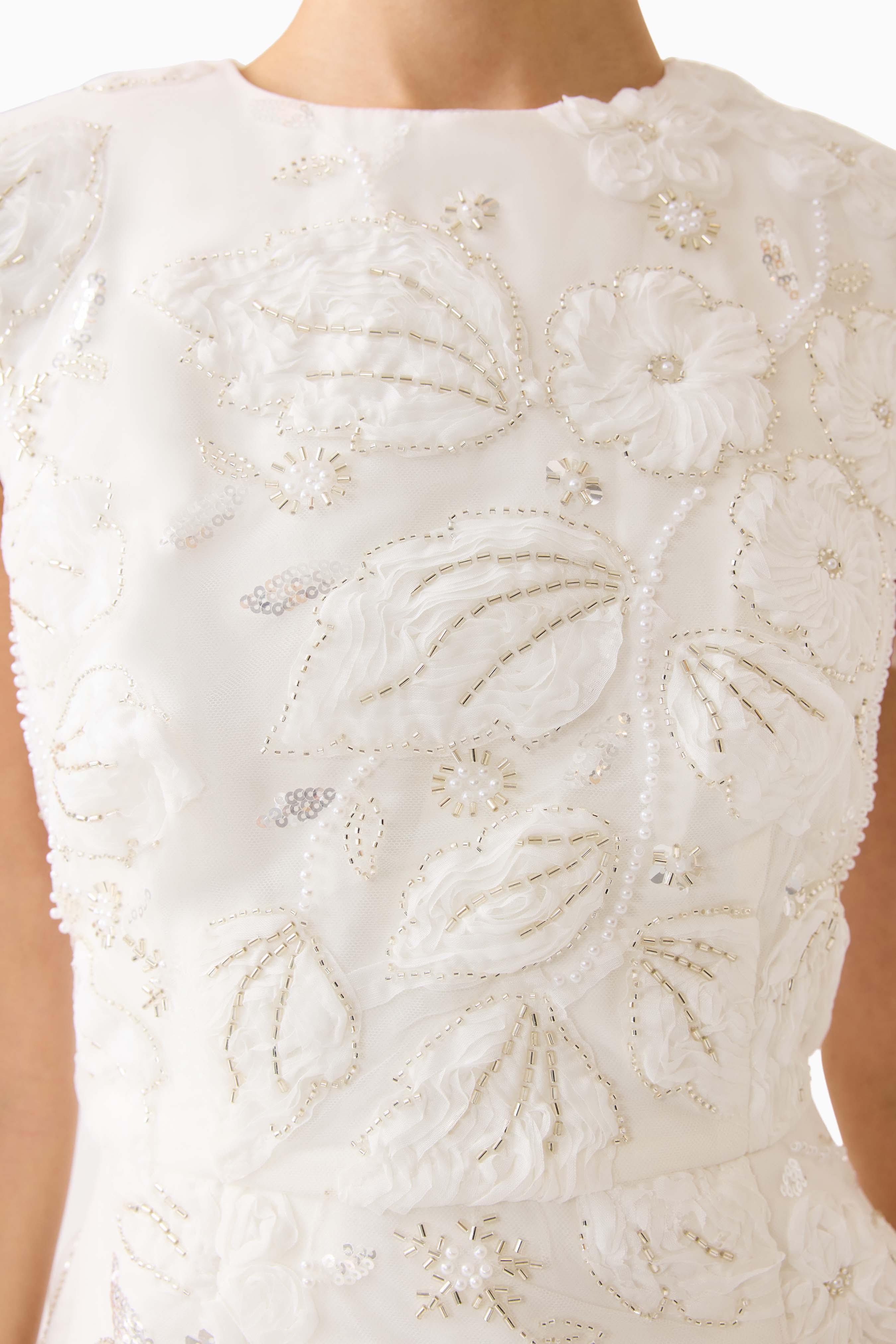 Carol Tulip Mini Dress in White