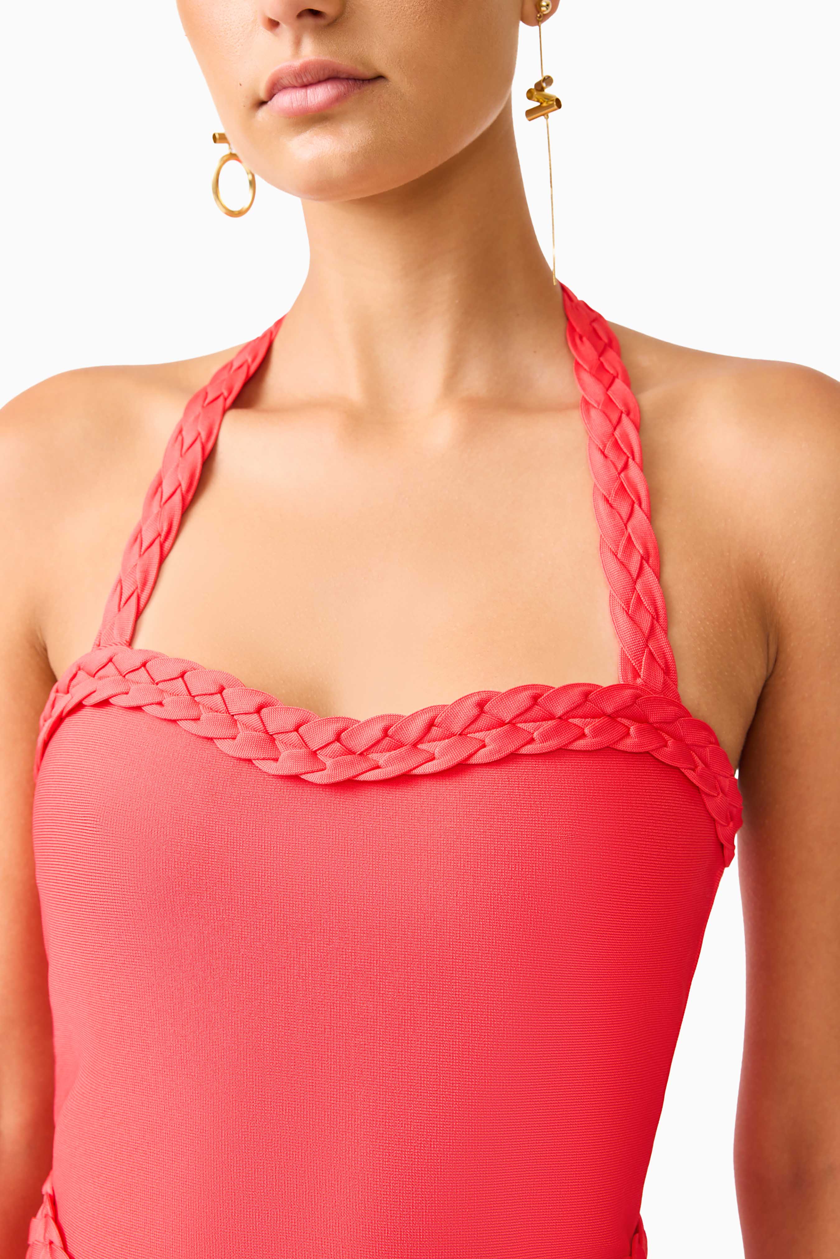 Coralene Halter Gown in Red