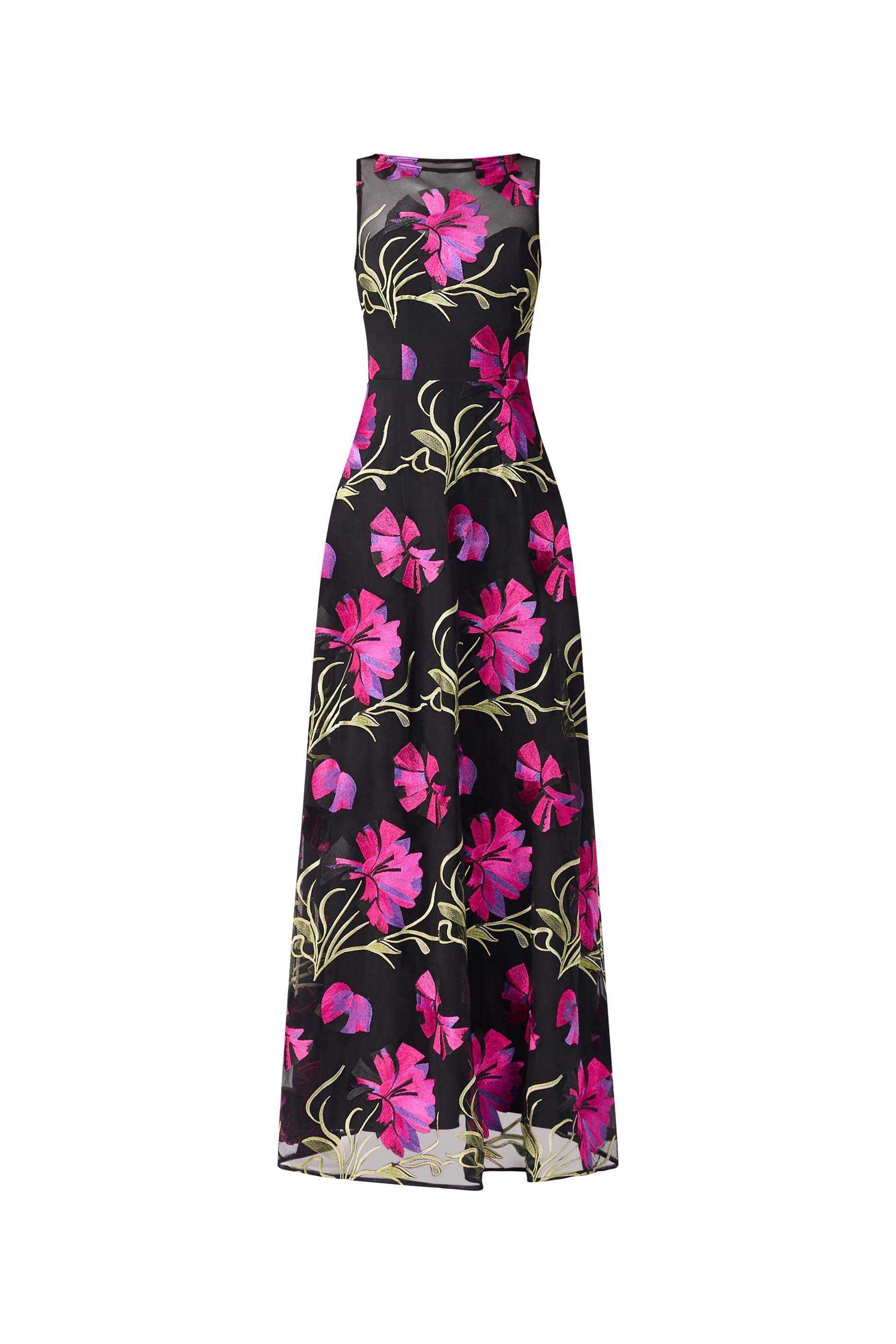 Amaya Gown in Black & Pink Floral