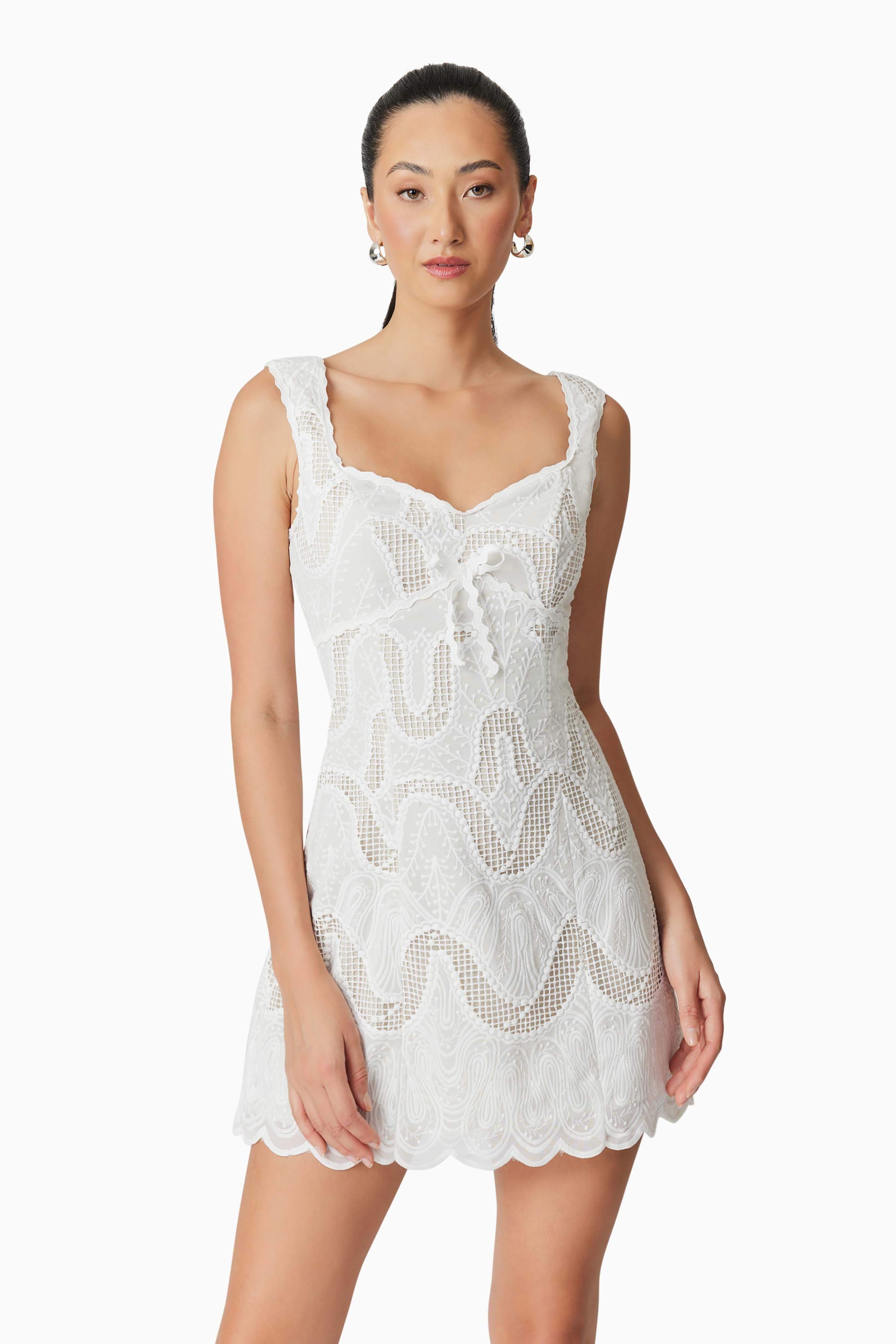 Eliza Mini Dress in White