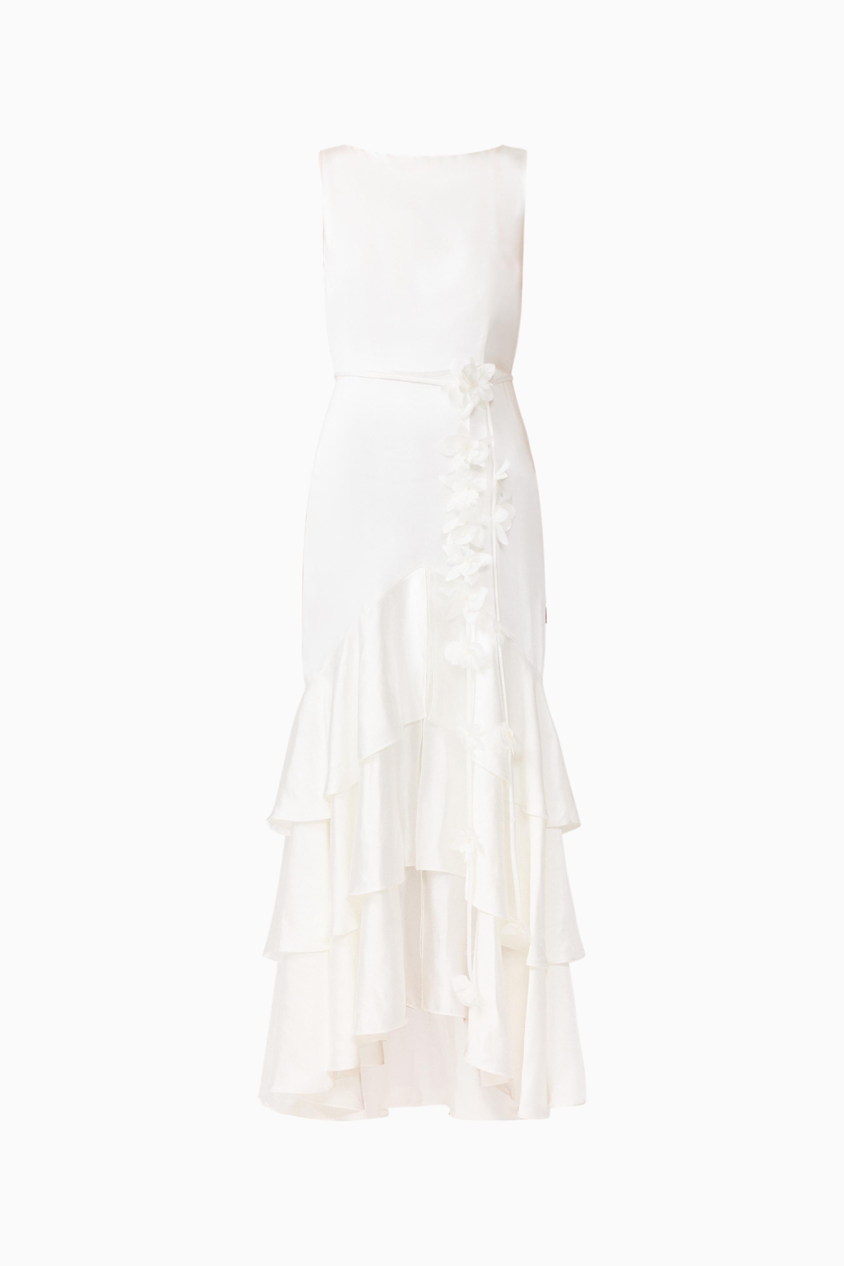 Erielle Tiered Gown in White