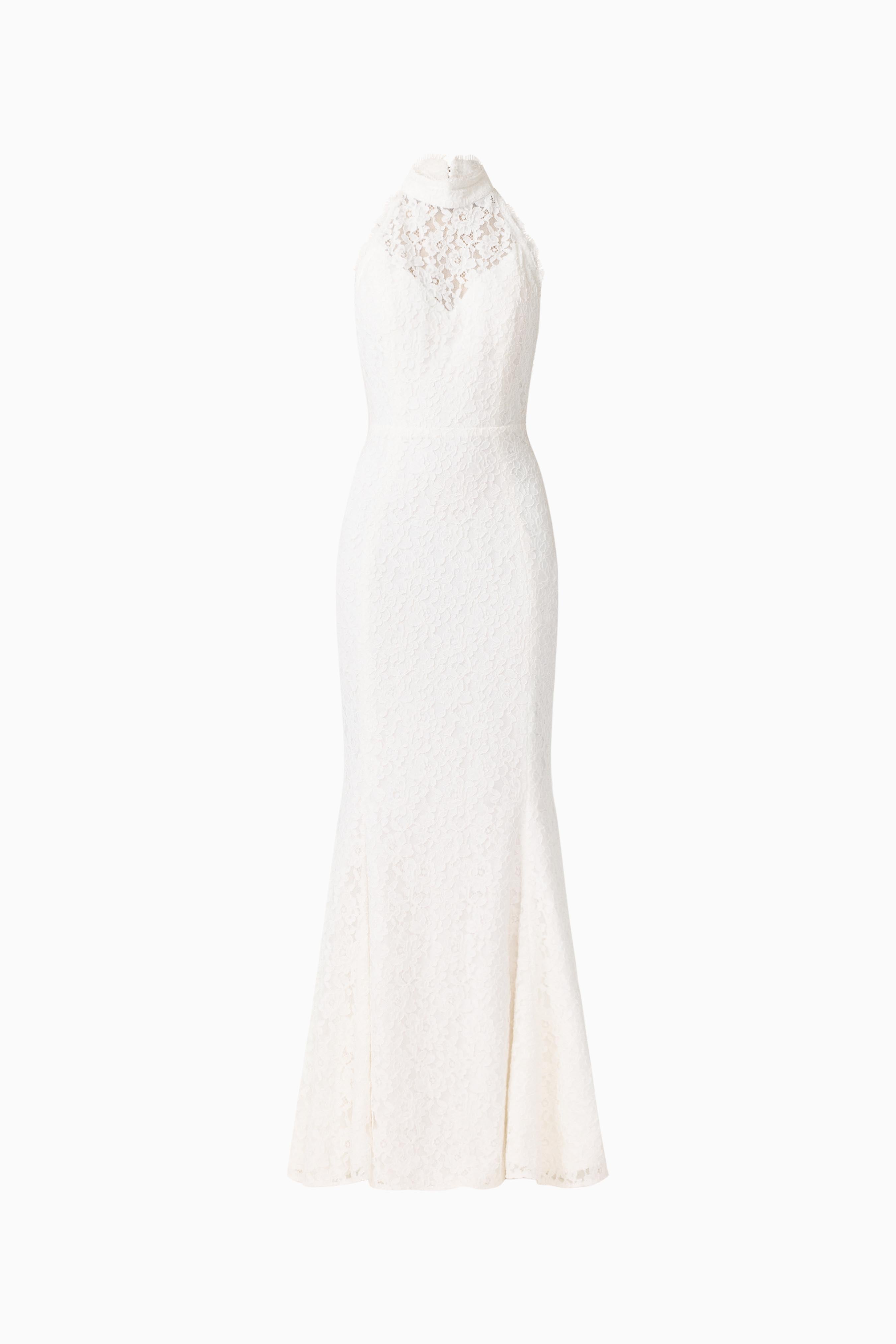 Clarisse Halter Neck Gown in White