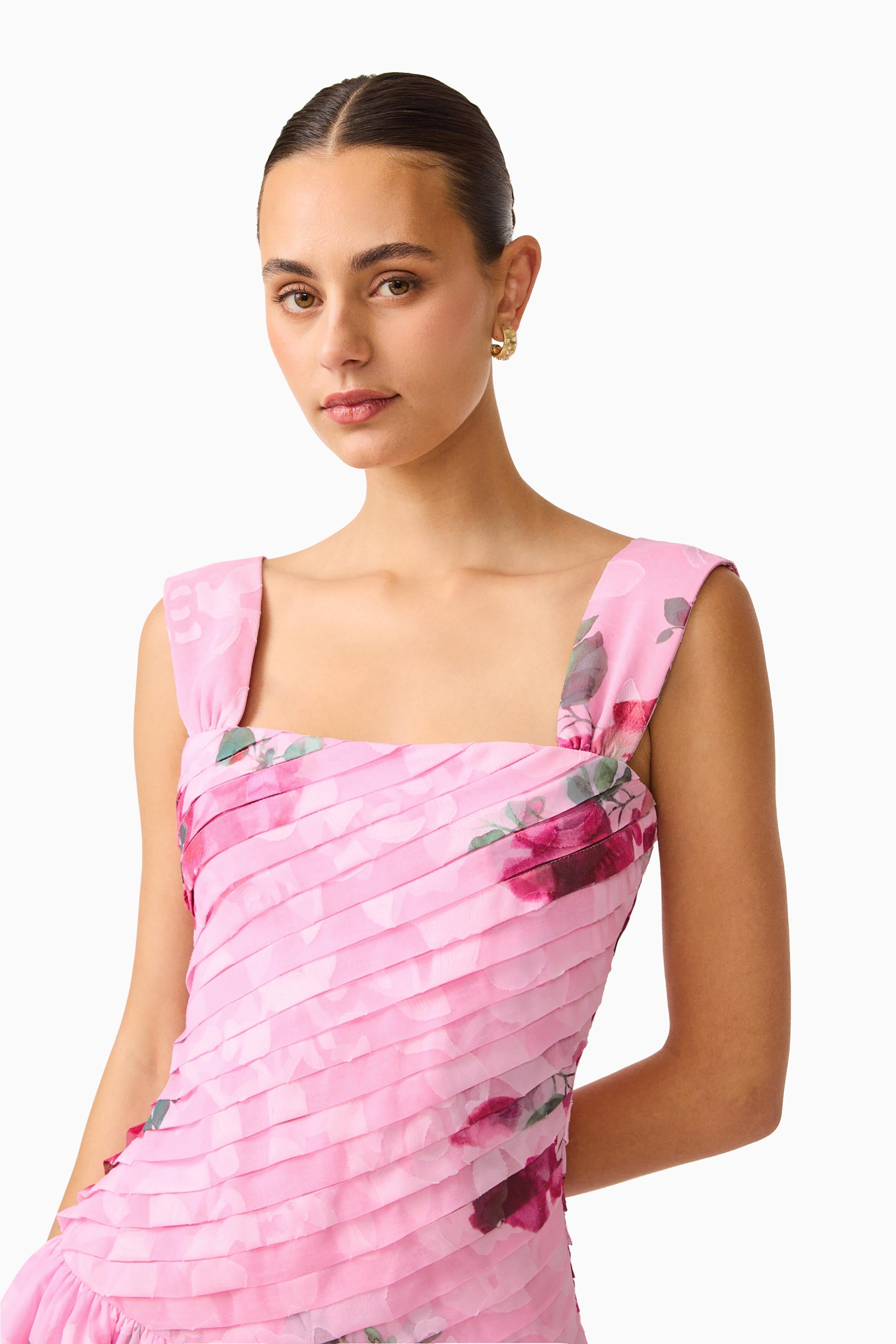 Eleanora Drop Waist Mini in Pink Floral