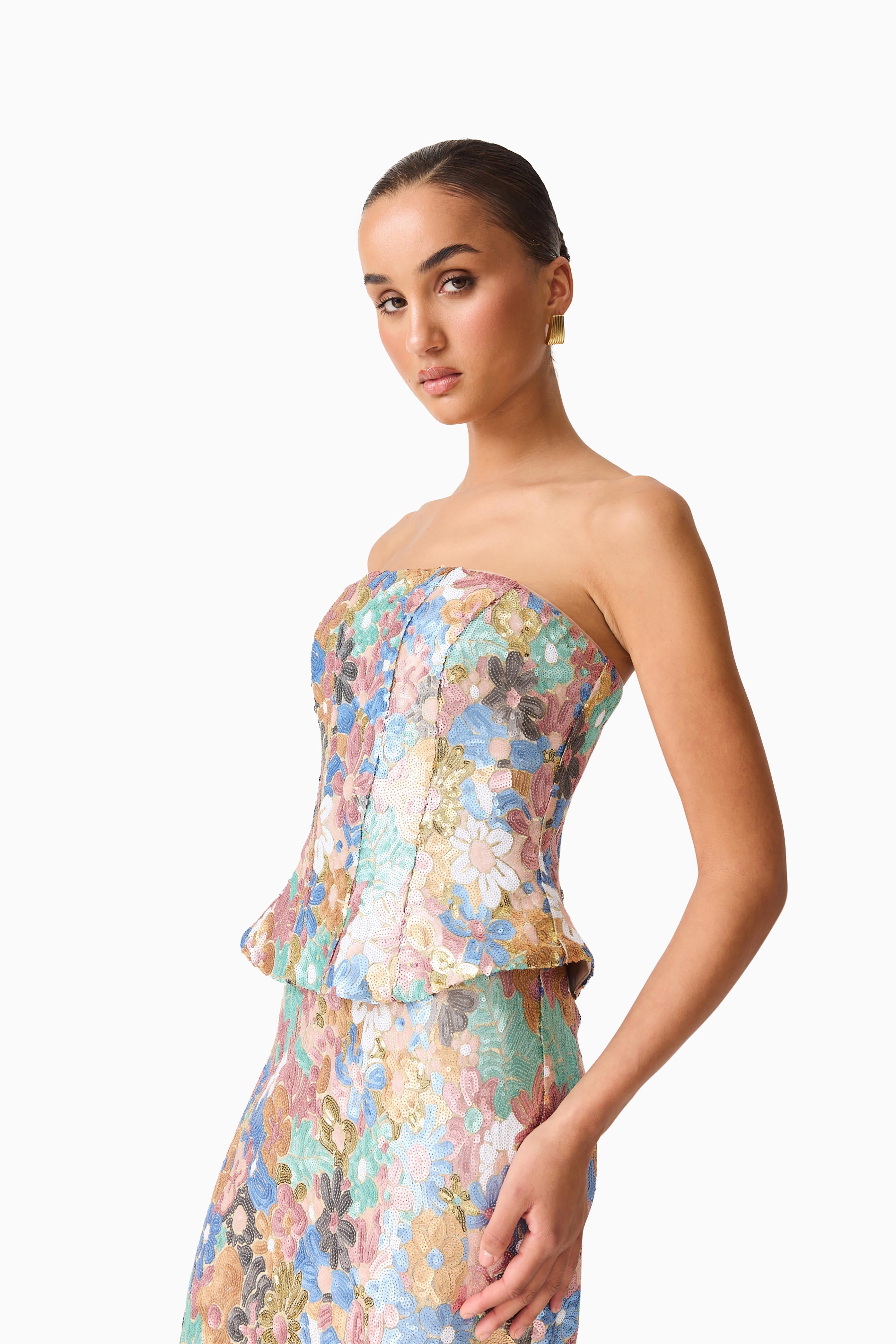 Athea Sequin Gown in Floral