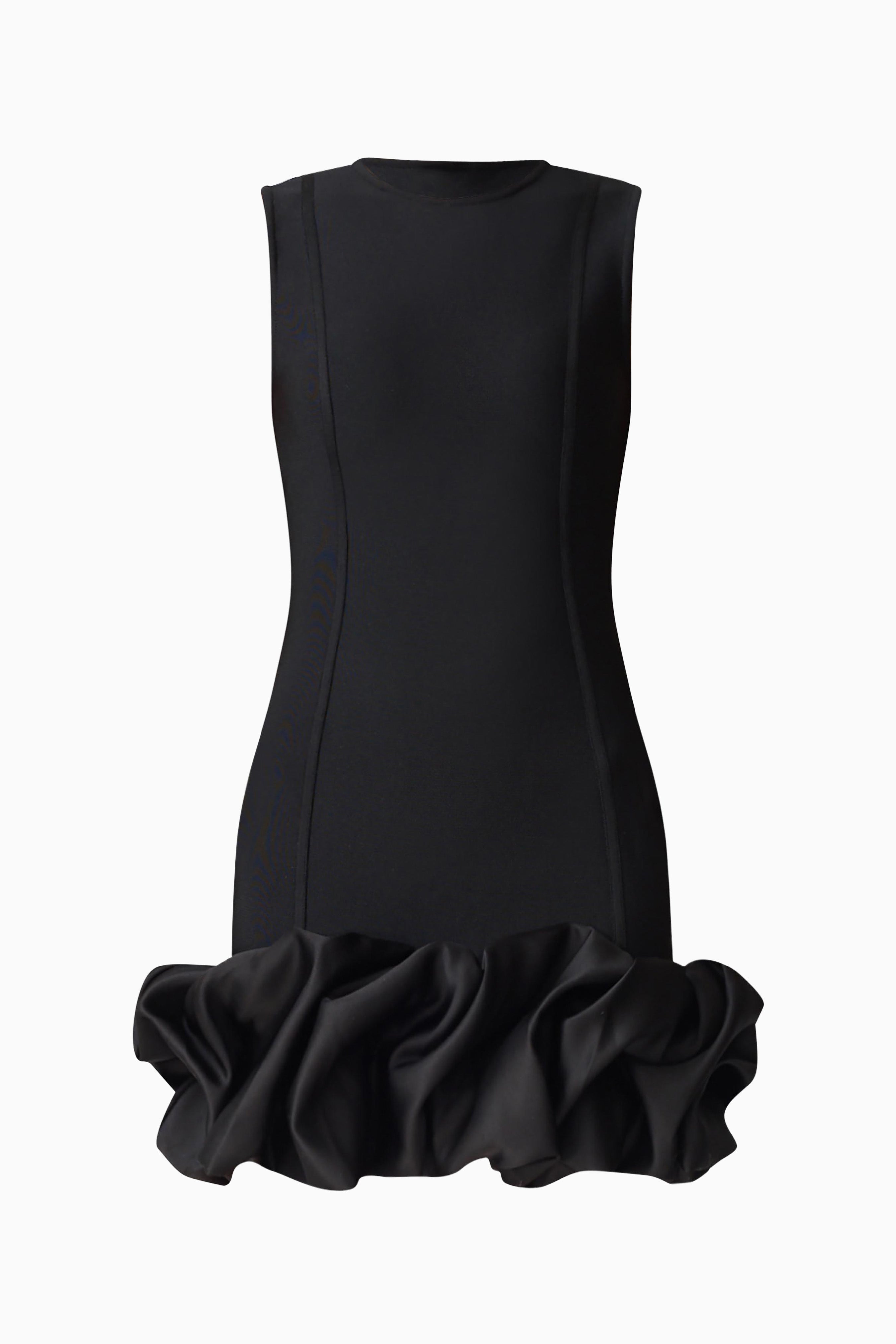 Celia Bubble Mini Dress in Black