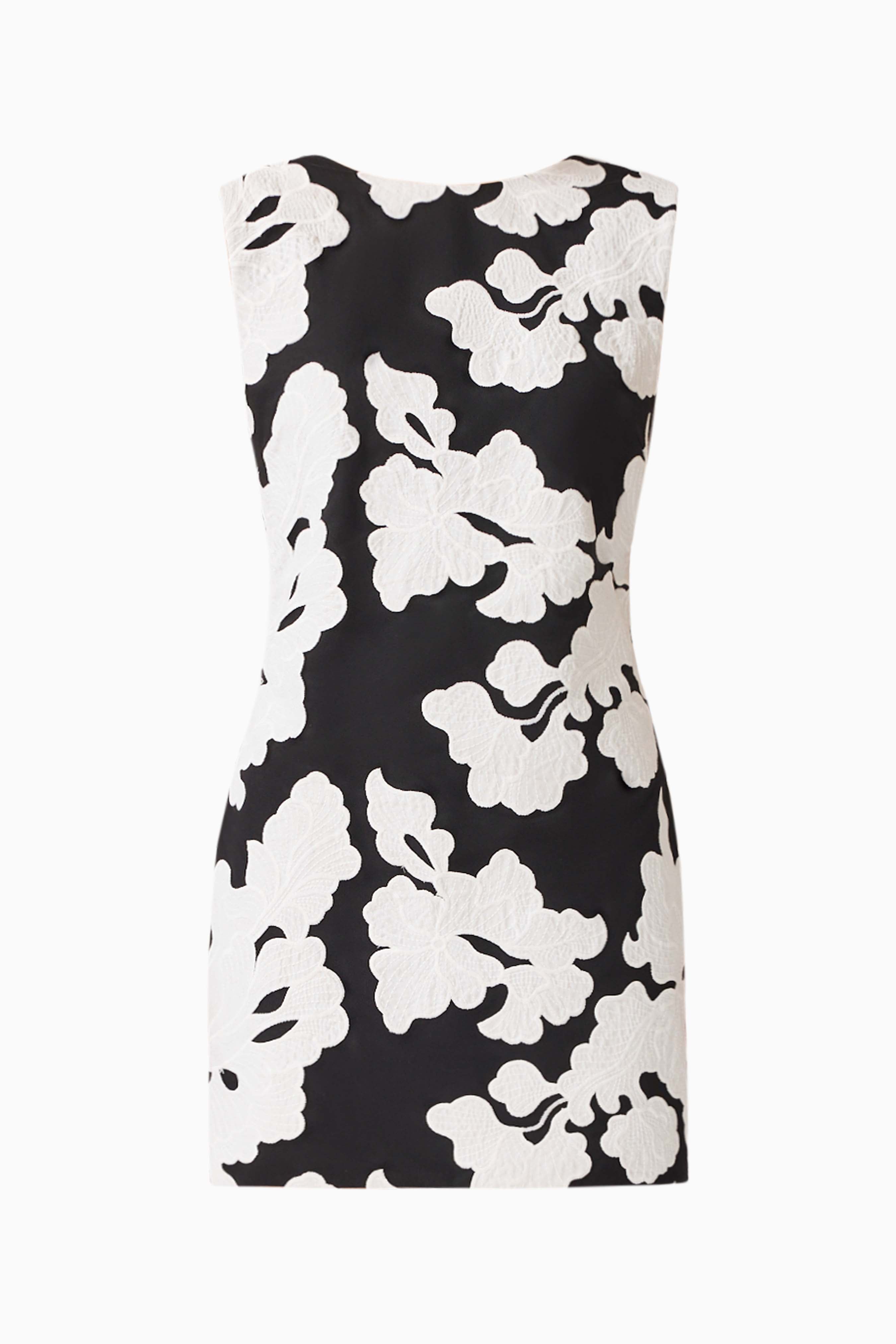 Bloomnoir Shift Mini Dress in Black & White