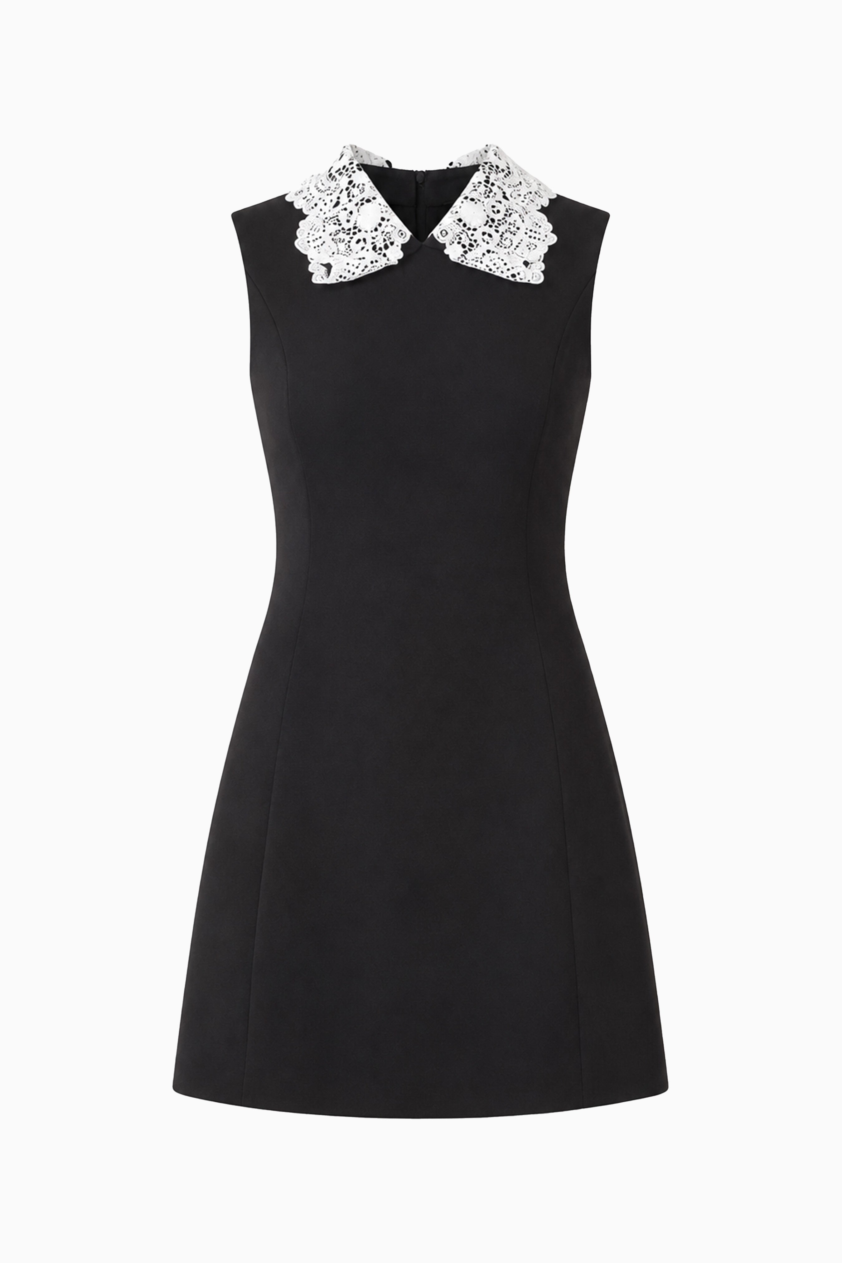 Elysia Lace Collar Mini Dress in Black