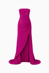 Dahlira Asymmetrical Gown in Orchid Pink