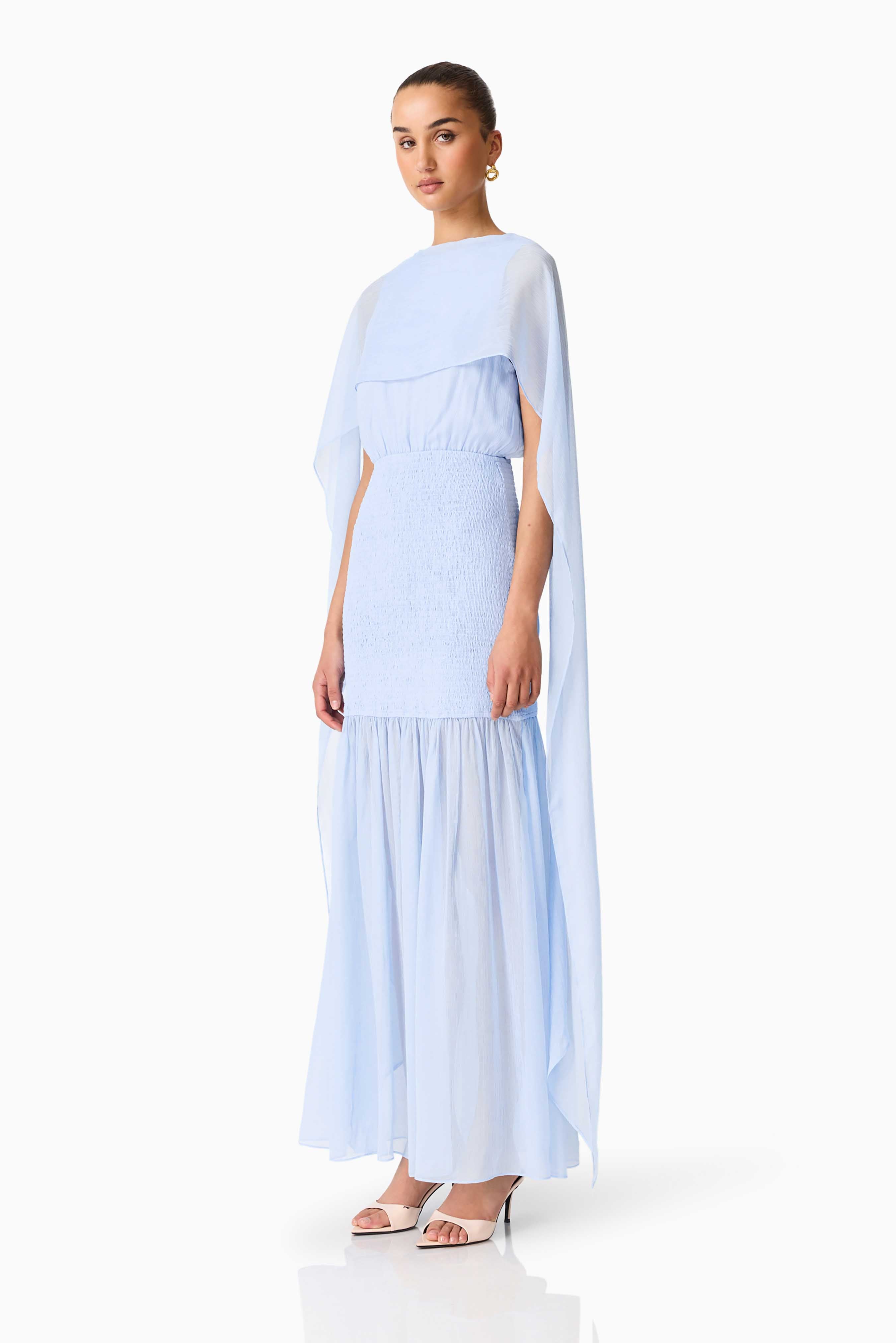 Eliane Cape Gown in Blue