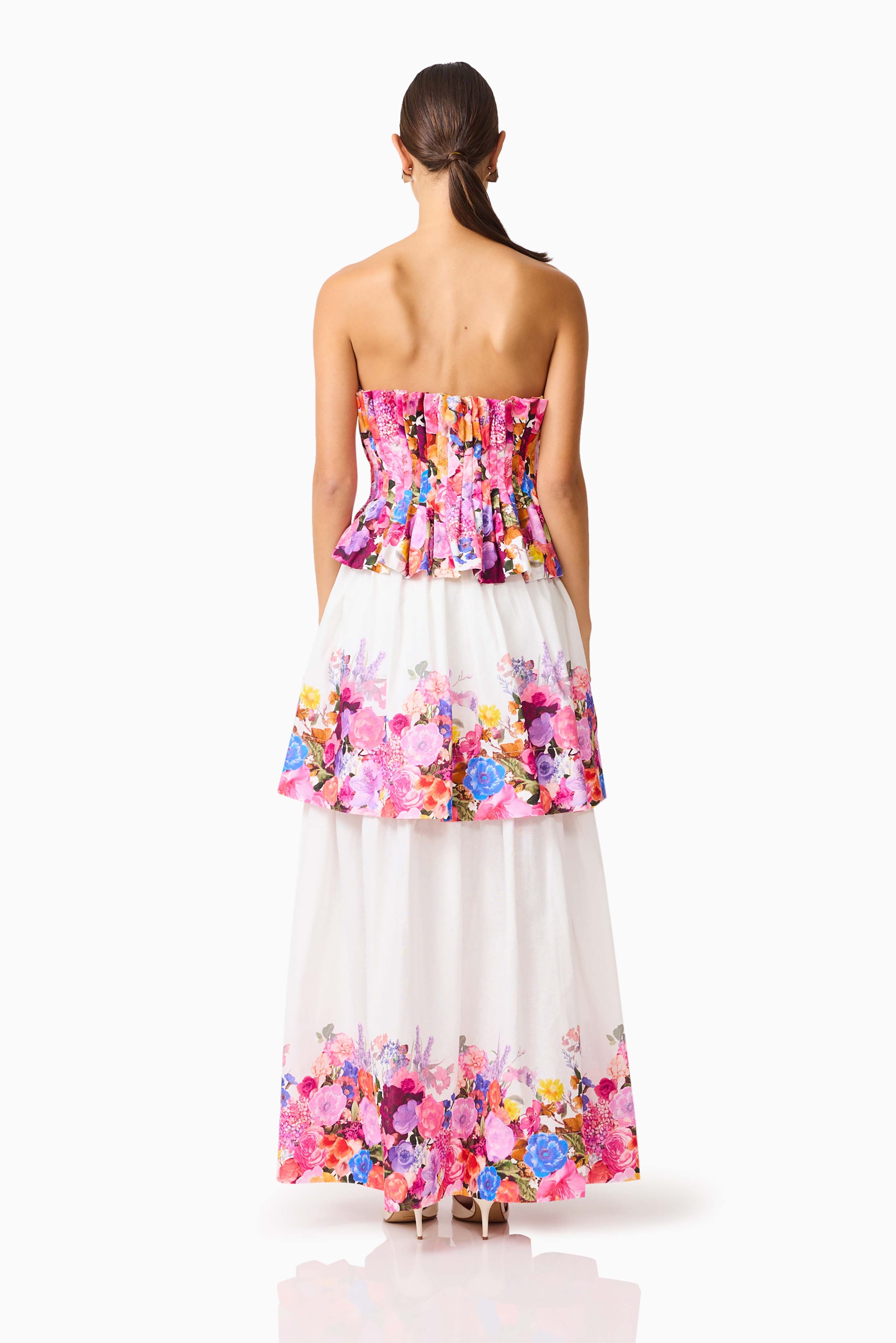 Alice Tiered Gown in Ombre Floral