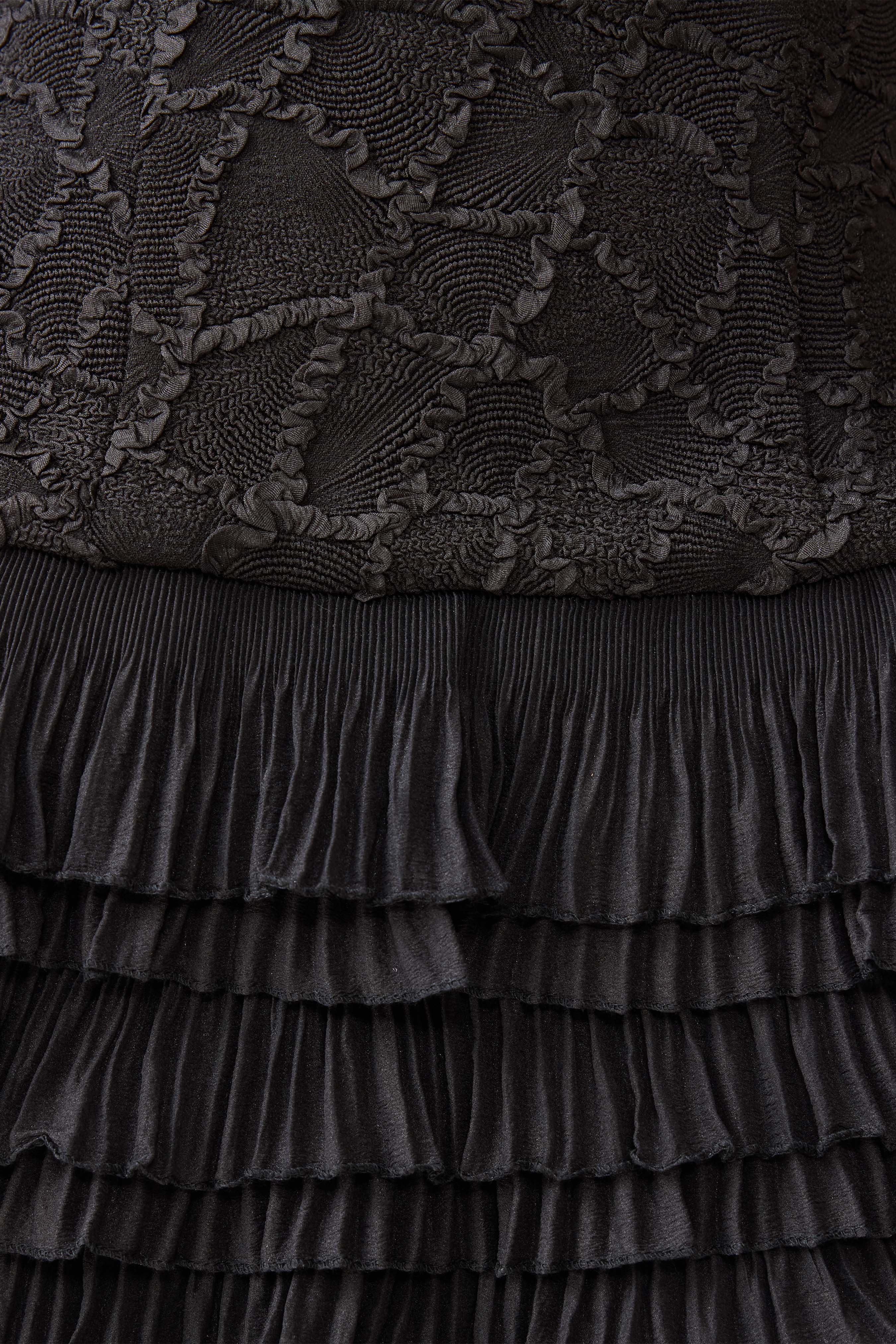 Alexandra Tiered Mini Dress in Black