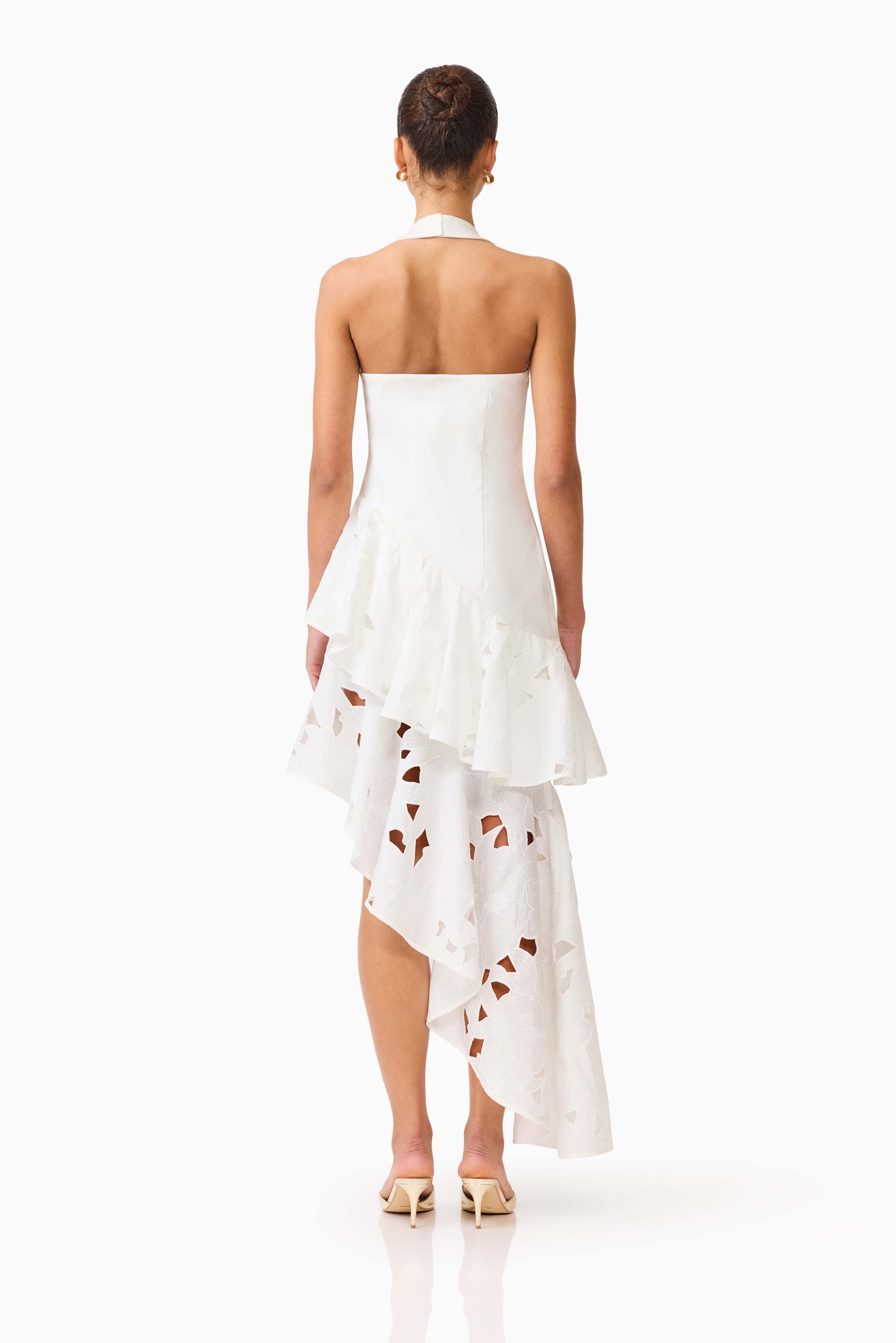 Elizabeth Asymmetrical Gown in White